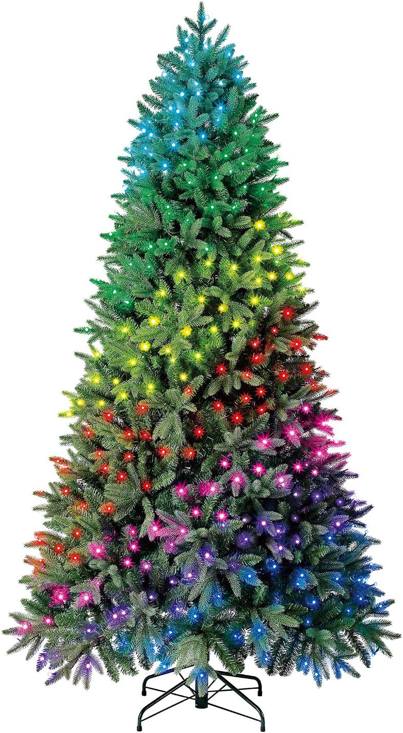 Evergreen Classics 7.5 ft Twinkly Pre-Lit Aspen Pine Quick Set Artificial Christmas Tree